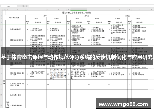 基于体育拳击课程与动作规范评分系统的反馈机制优化与应用研究